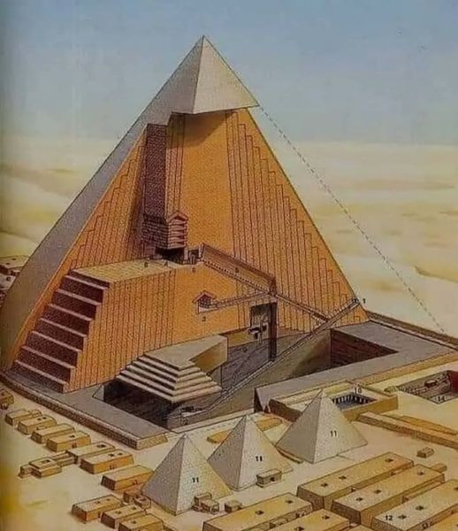 Diagrama del interior de la Gran Pirámide de Giza (Egipto)