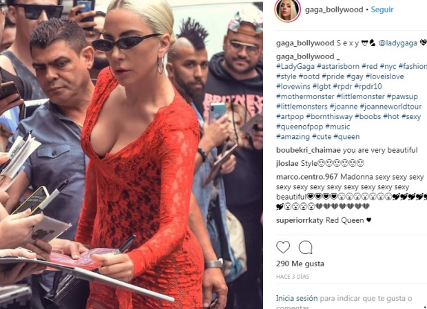 Lady Gaga vestido encaje