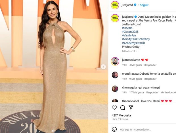 Demi Moore brilló con un Gucci.