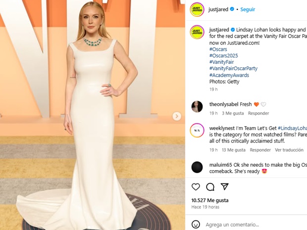 Lindsay Lohan se enfundó en un Balenciaga.