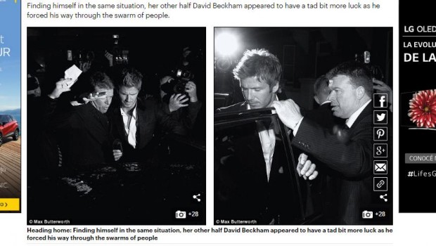 David Beckham también padeció a los fotógrafos, aunque tuvo más suerte para llegar hasta su automóvil / Captura www.dailymail.co.uk