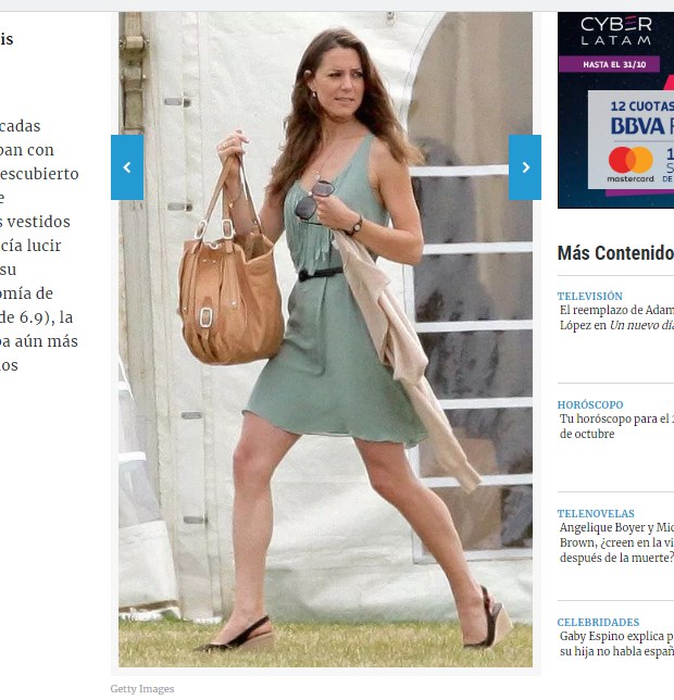 Kate Middleton con un vestido corto, de esos que no puede utilizar mientras está en funciones / Captura peopleenespanol.com
