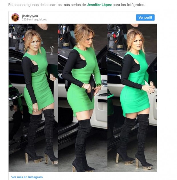 Jennifer Lopez y una imagen llena de seriedad, como pocas veces se la vio / Captura laopinion.com