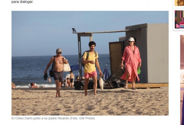 El "Chino" y su padre caminan por el balneario José Ignacio, de Punta del Este / Captura www.infobae.com