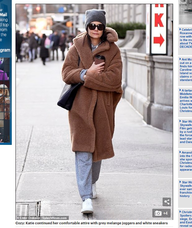 Katie Holmes comenzó su cumpleaños número 41 en soledad / Captura www.dailymail.co.uk