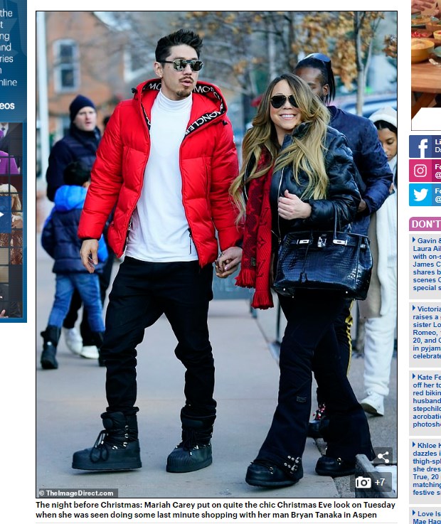 A la cantante la acompañó su novio, el bailarín Bryan Tanaka / Captura www.dailymail.co.uk
