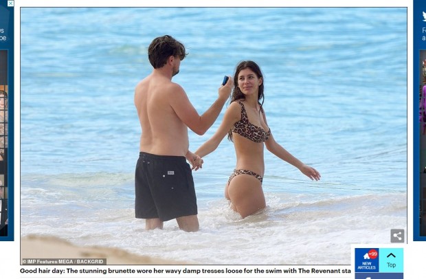 Leonardo DiCaprio y Camila Morrone disfrutan del paraíso caribeño de San Bartolomé / Captura www.dailymail.co.uk