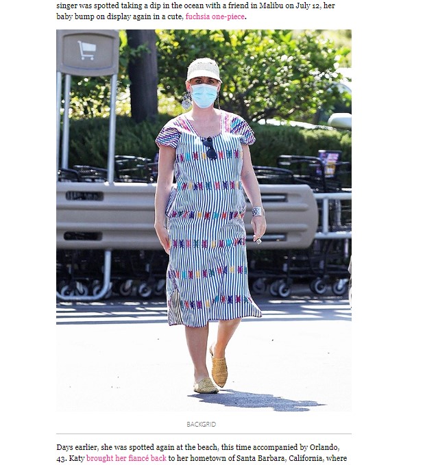 Katy Perry lució con el embarazo muy avanzado / Captura hollywoodlife.com