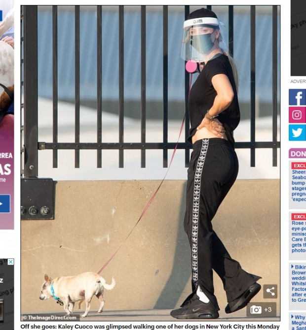 Kaley Cuoco, captada en Nueva York para continuar el rodaje de su nueva serie / Captura www.dailymail.co.uk