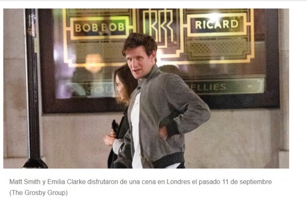 Emilia Clarke, captada junto a Matt Smith (The Crown) / Captura www.infobae.com