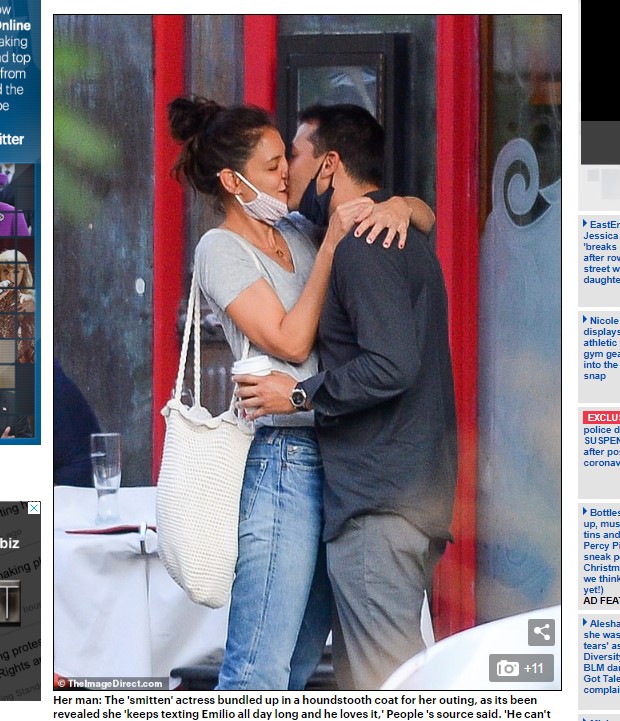 Días atrás, ambos habían sido vistos dándose un apasionado beso / Captura www.dailymail.co.uk