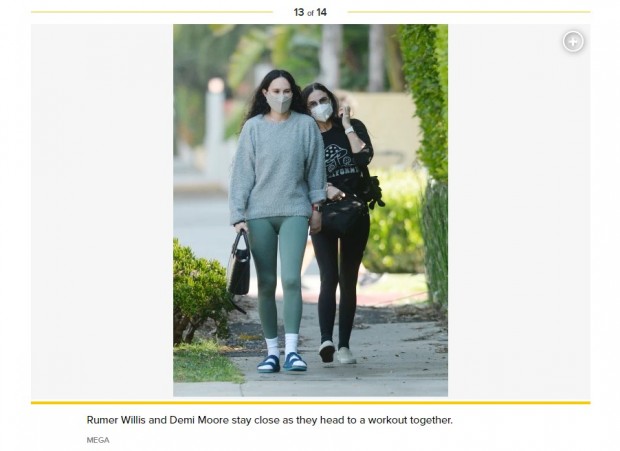 Rumer Willis y Demi Moore salieron juntas a ejercitarse / Captura pagesix.com