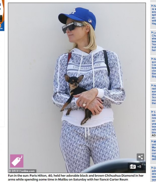 Acostumbrada al glamour, esta vez, Paris Hilton sorprendió con un look informal / Captura www.dailymail.co.uk