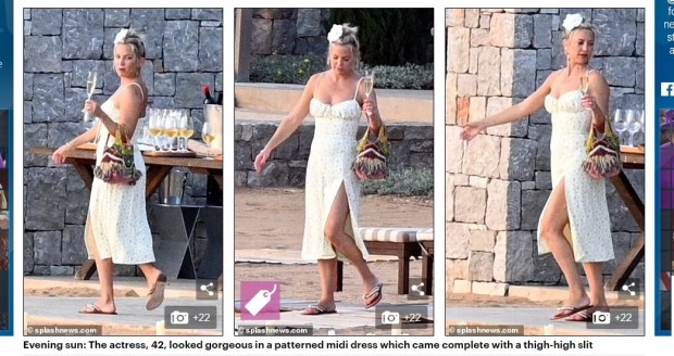 Kate Hudson, muy relajada en Grecia / Captura www.dailymail.co.uk