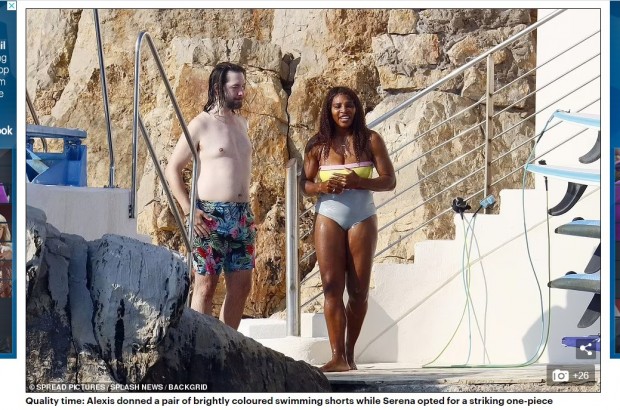 Serena Williams, disfrutando de la costa francesa junto a su esposo Alexis Ohanian / Captura www.dailymail.co.uk