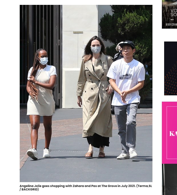 Angelina Jolie salió a comprar junto a Zahara y Pax, en medio de rumores de una relación con The Weeknd / Captura hollywoodlife.com