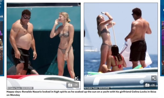 Ronaldo, captado en un lujoso yate junto a su novia 13 años menor / Captura www.dailymail.co.uk