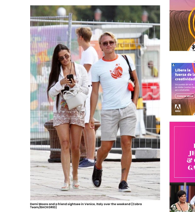 Demi Moore, sorprendida junto a misterioso hombre / Captura hollywoodlife.com