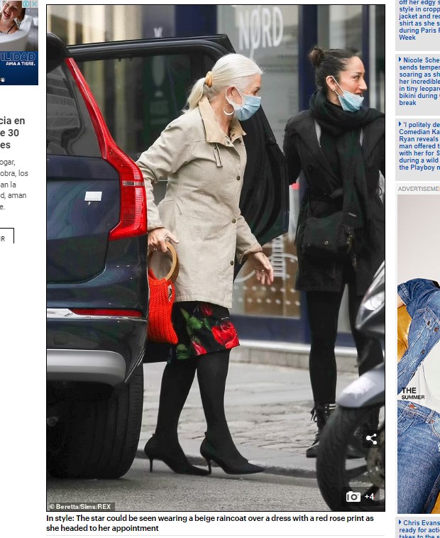 La prestigiosa actriz inglesa se encuentra en París para el evento Fashion Week de esa ciudad / Captura www.dailymail.co.uk