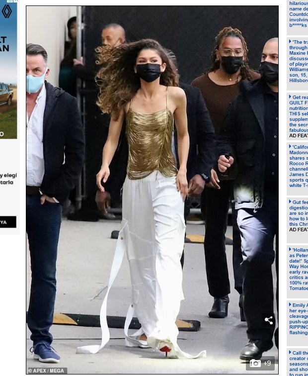 Zendaya asistió al show de Jimmy Kimmel para promocionar la cinta "Spiderman: No Way Home" / Captura www.dailymail.co.uk