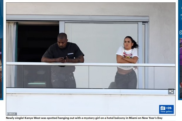 Kanye West, fotografiado junto a misteriosa mujer en un hotel de Miami / Captura www.dailymail.co.uk