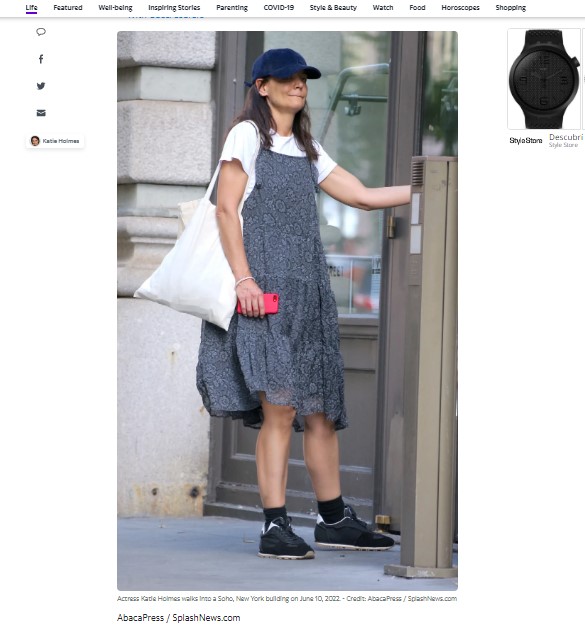 Katie Holmes sorprendió con este estilo "alejado de las tendencias" / Captura www.yahoo.com