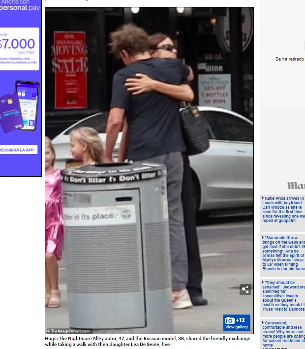 ¿Vuelven? Bradley Cooper e Irina Shayk fueron fotografiados juntos y se dieron un abrazo / Captura www.dailymail.co.uk