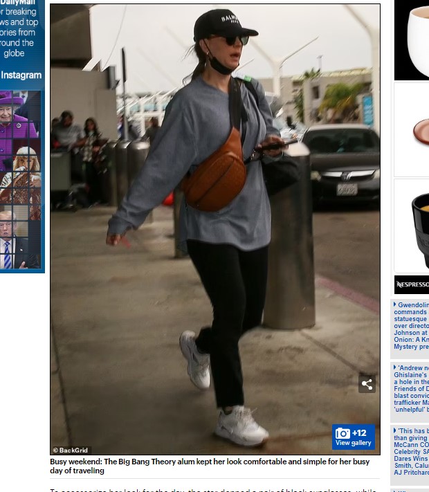 La actriz se encontraba en el aeropuerto de Los Ángeles / Captura www.dailymail.co.uk