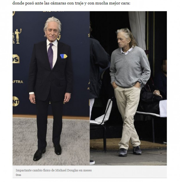 Algunos, sin embargo, hicieron énfasis en un supuesto desmejoramiento del actor / Captura www.diezminutos.es