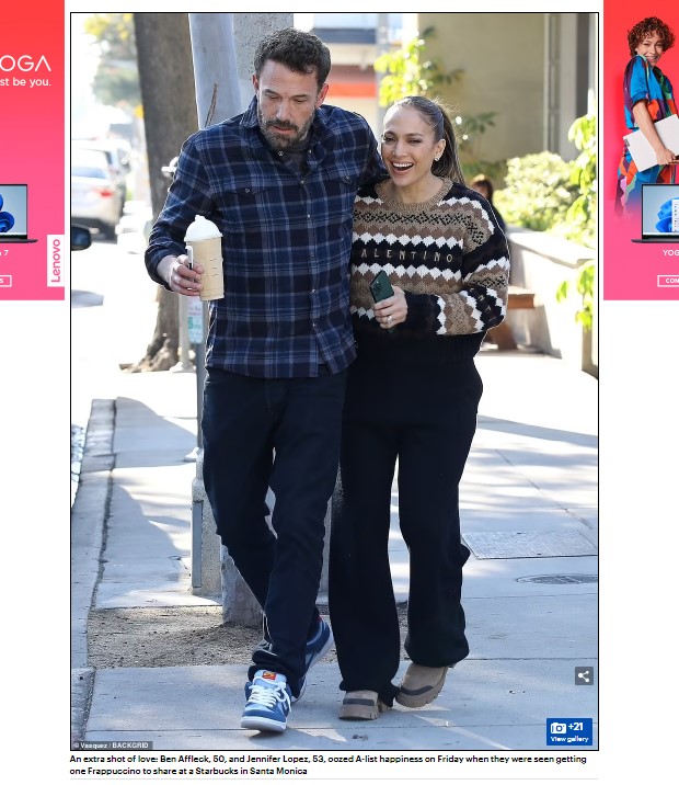 Ben Affleck y JLO enterraron definitivamente los rumores de ruptura / Captura www.dailymail.co.uk