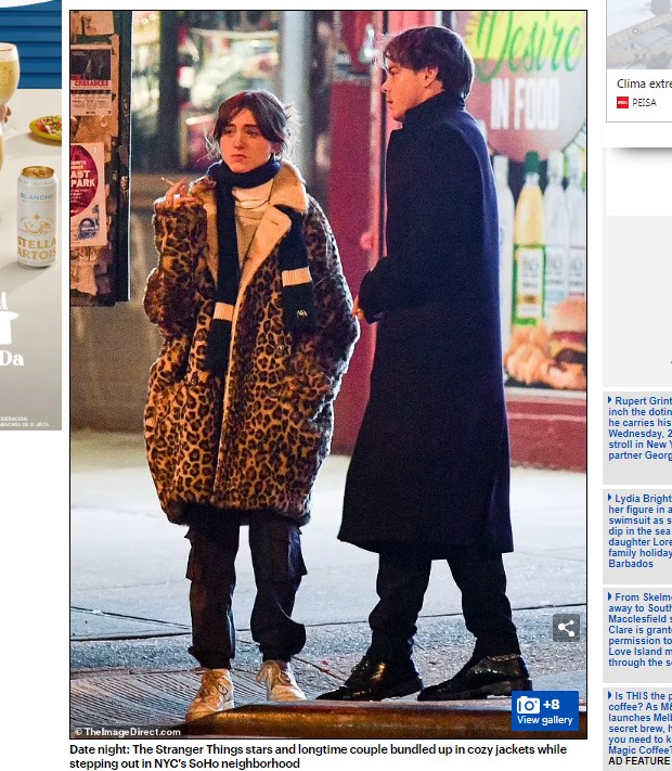 De esta manera, los protagonistas de "Stranger Things" acallaron los rumores de ruptura / Captura www.dailymail.co.uk