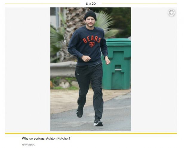 Ashton Kutcher, fotografiado corriendo y con un detalle que llamó la atencón de los paparazzis / Captura pagesix.com