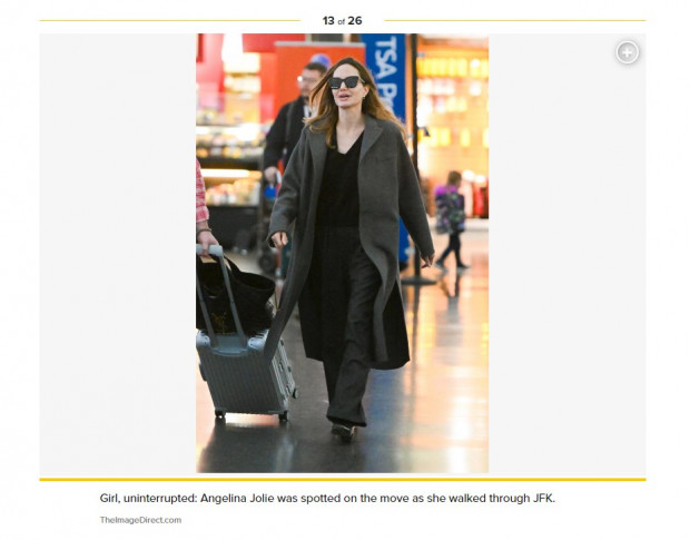 Angelina Jolie sorprendió con su tenida "demasiado" ancha / Captura pagesix.com