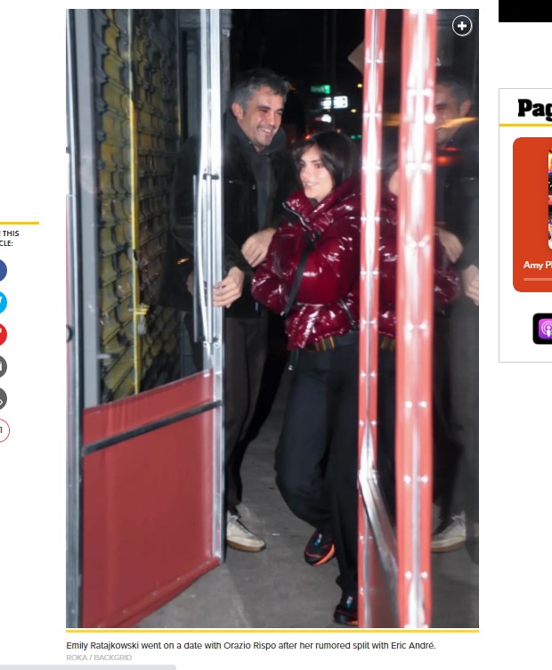 Emily Ratajkowski, sorprendida por paparazzis en una nueva cita / Captura pagesix.com