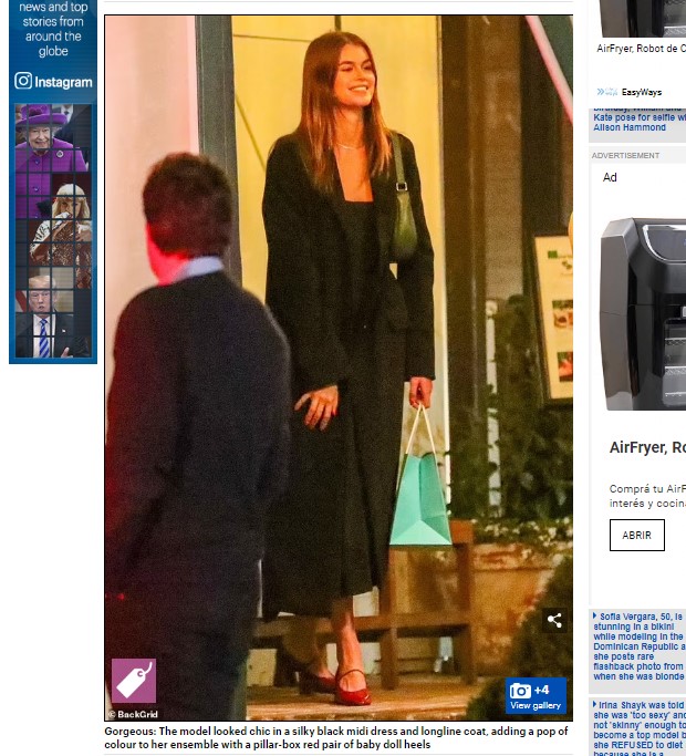 La modelo y actriz salió a cenar por West Hollywood y "se robó" los flashes de los paparazzis / Captura www.dailymail.co.uk