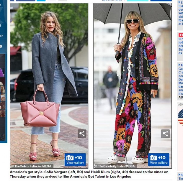 Sofía Vergara y Heidi Klum sorprendieron dirigiéndose a "America's Got Talent" / Captura www.dailymail.co.uk