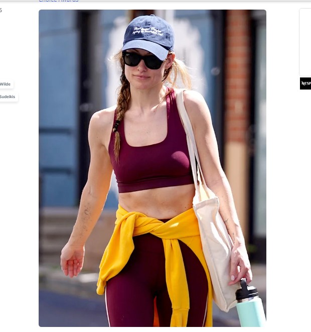 Olivia Wilde, fotografiada yendo al gimnasio / Captura www.yahoo.com