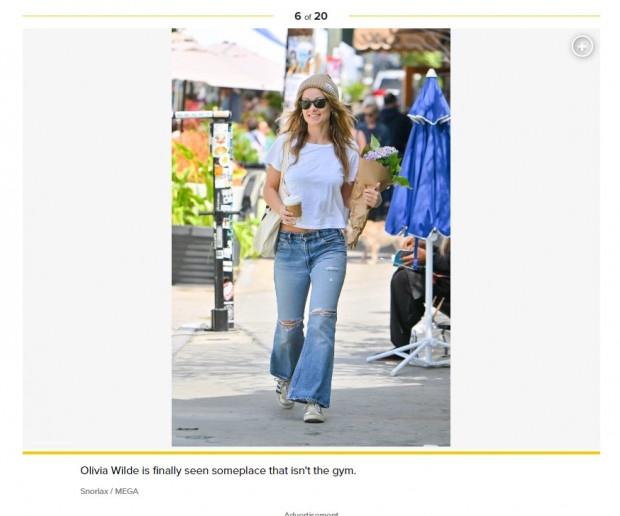 Olivia Wilde, "trolleada" por decidir dejar de ir al gimnasio / Captura pagesix.com