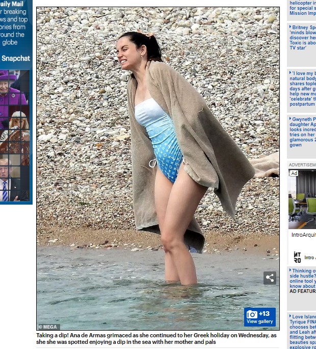 Sin embargo, sufrió bastante las bajas temperaturas del agua / Captura www.dailymail.co.uk