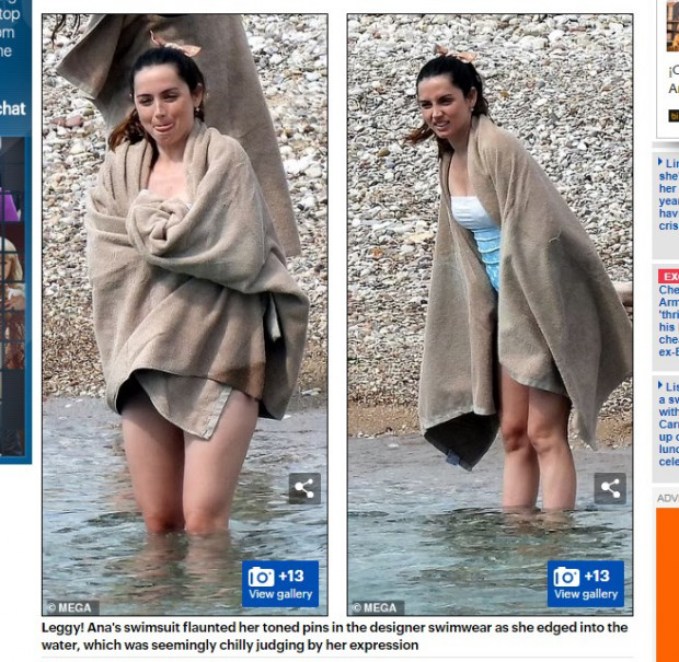 Ana de Armas,fotografiada de vacaciones en Grecia / Captura www.dailymail.co.uk