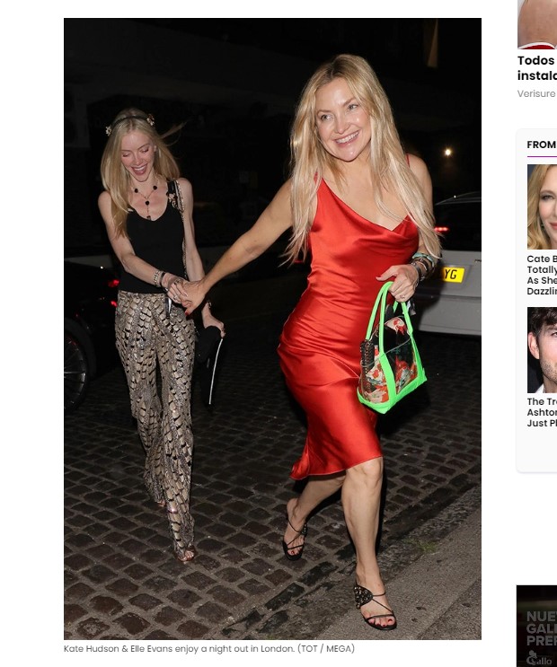 Kate Hudson, fotografiada junto a su amiga Elle Evans / Captura hollywoodlife.com