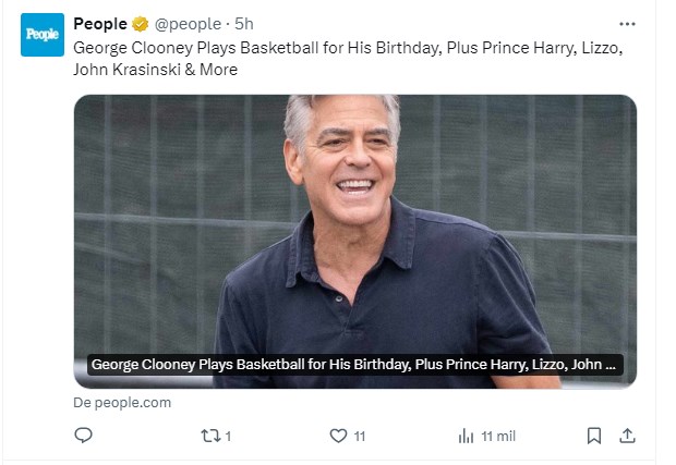 George Clooney fue fotografiado festejando su cumpleaños, y muchos se sorprenderán por cómo se ve / Captura twitter.com/people