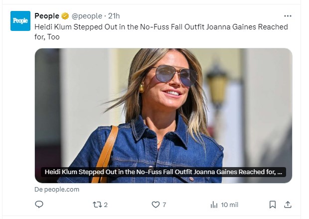 Heidi Klum deslumbró a los paparazzis con este simple conjunto de jean / Captura x.com/people