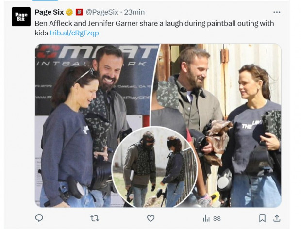 Ben Affleck disfrutó junto a Jennifer Garner y sus hijos, tras asegurar que está "listo" para conocer nuevas mujeres / Captura x.com/PageSix