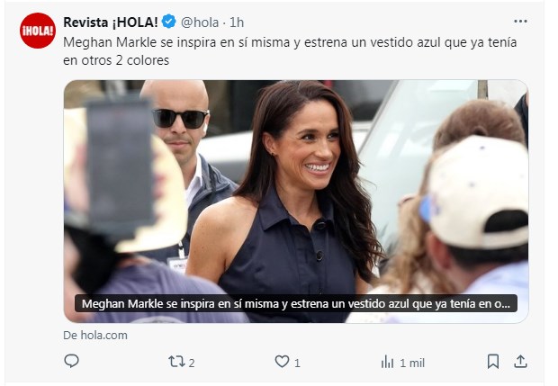 Meghan Markle asiste a evento enfundada en vestido de más de US$ 4000 y se llena de críticas / Captura x.com/hola