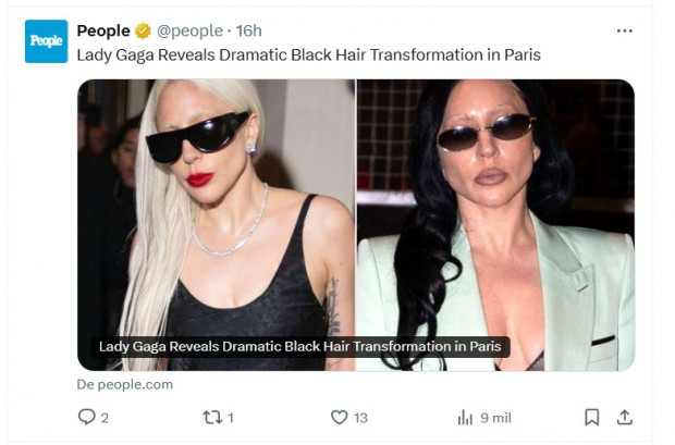 Lady Gaga deja a todos en shock al ser fotografiada con dramático cambio de look en París / x.com/people