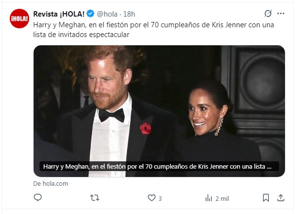 Meghan Markle vuelve a deslumbrar: asiste a cumpleaños de Kris Jenner con muy ceñido atuendo / Captura x.com/hola