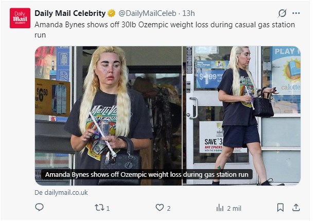 Amanda Bynes baja peso