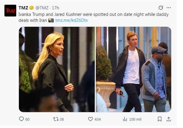 ¿Preocupada por la guerra? Así se vio a Ivanka Trump en Nueva York / Captura x.com/TMZ