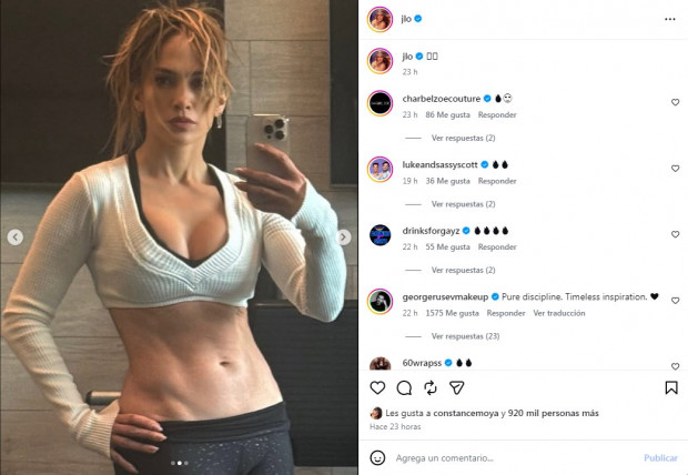 Hacía bastante que la actriz, cantante y empresaria no se mostraba ejercitándose / www.instagram.com/jlo